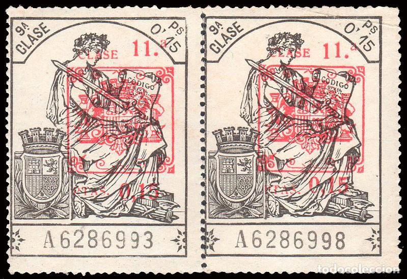 Sellos: Espa&ntilde;a - Fiscales - P&oacute;lizas - Alemany ** 613 Pareja - 1931 - Habilitado