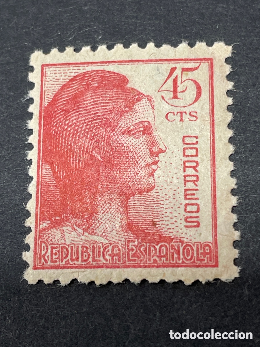 Sellos: Edifil 752 alegor&iacute;a Republica 45 cts nuevo sin fijasellos