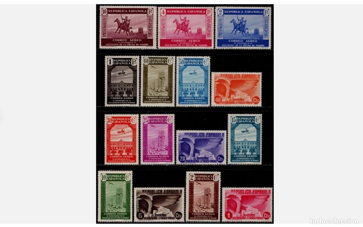 Timbres: ESPA&Ntilde;A - 1936 - II REPUBLICA - EDIFIL 711/725 - SERIE COMPLETA - MNH** - NUEVOS - VALOR CAT. 71&euro;.