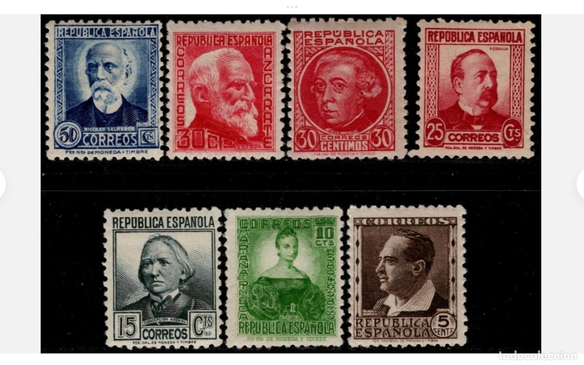Stamps: ESPA&Ntilde;A - 1933 - II REPUBLICA - EDIFIL 681/688 -LUJO- CENTRADOS - MH* - NUEVOS