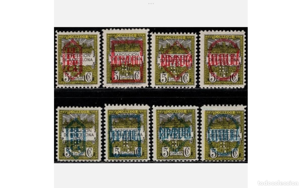 Timbres: ESPA&Ntilde;A - 1931 - II REPUBLICA - BARCELONA EDIFIL NE 1/NE 8 - SERIE COMPLETA - MH* - NUEVOS.