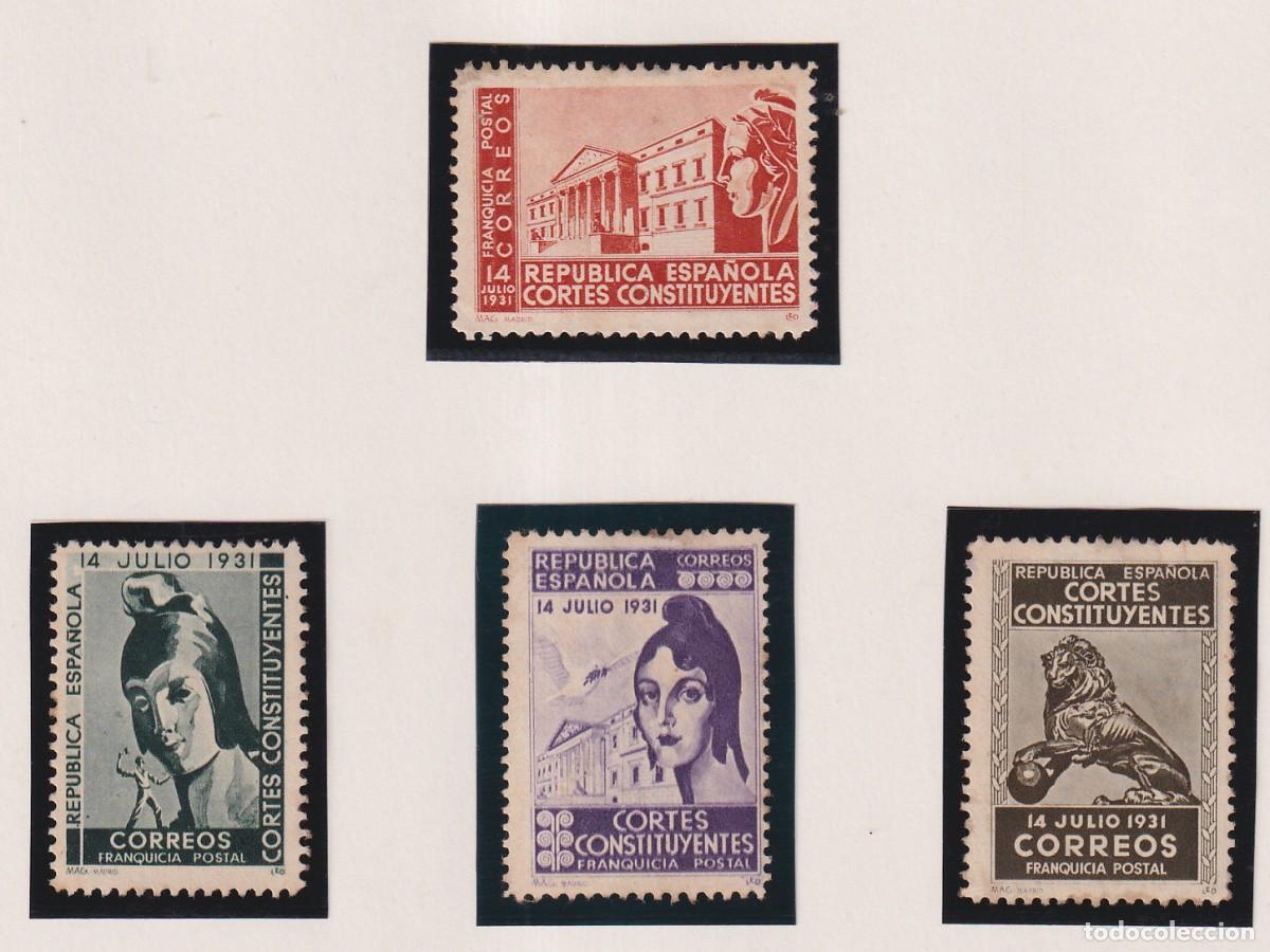 Sellos: REPUBLICA ESPA&Ntilde;OLA 1931 - CORTES CONSTITUYENTES - FRANQUICIA POSTAL - SERIE COMPLETA - FOTOS AD.