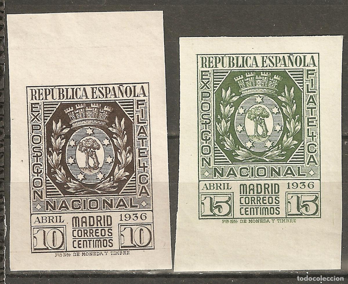 Timbres: 1936 EXPOSICION DE MADRID EDIFIL 727/8* CON FIJASELLOS
