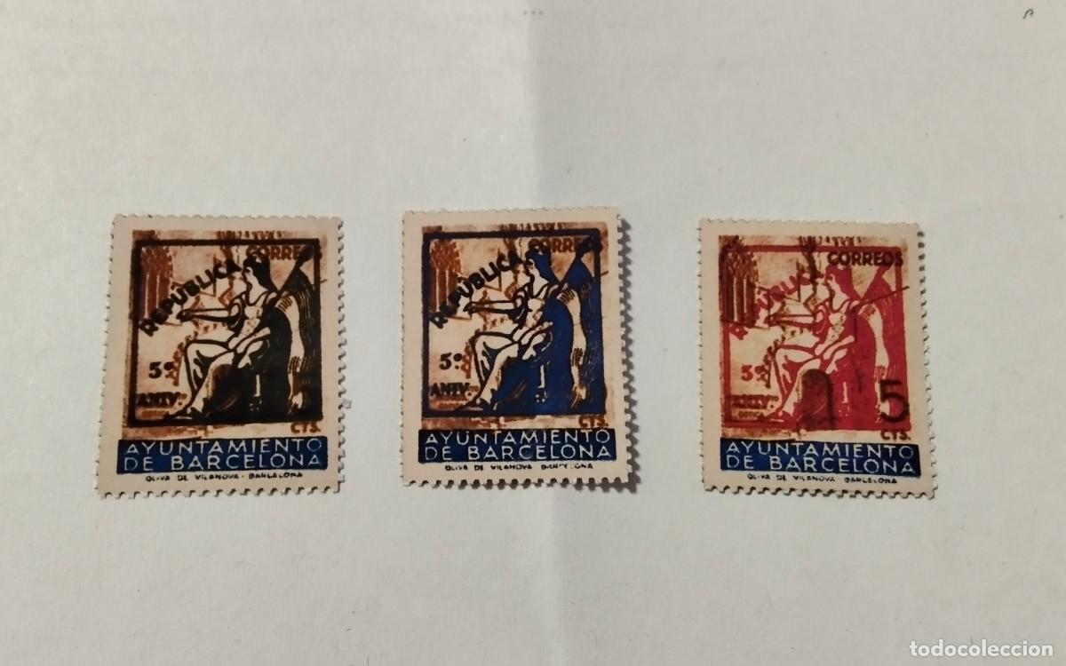 Sellos: ESPA&Ntilde;A - 1936 - II REPUBLICA - EDIFIL BARCELONA NE22/NE24 - MNH** - NUEVOS