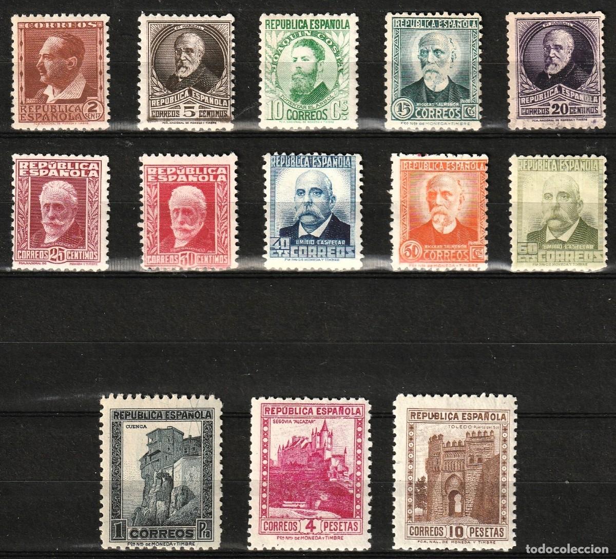 Selos: Espa&ntilde;a edf n&ordm;662/75.Completa.Sellos nuevos sin y con charnela MNH y MH.Personajes y monumentos.1932.