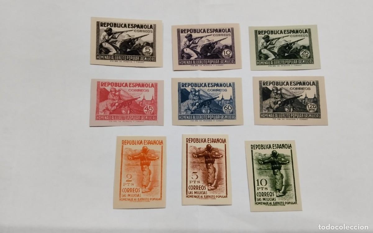 Sellos: ESPA&Ntilde;A - 1938 - II REPUBLICA - EDIFIL 792s/800s - SIN DENTAR - MNH** - NUEVOS