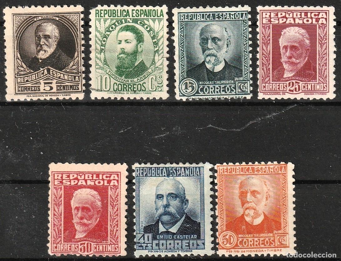 Stamps: Espa&ntilde;a edf n&ordm;655/61.Completa.Sellos nuevos con charnela MH.Personajes.Con numeracion al dorso.1931