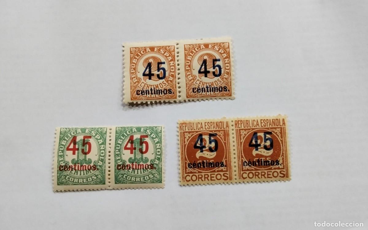 Sellos: ESPA&Ntilde;A - 1938 - II REPUBLICA - EDIFIL 742/744 - SERIE COMPLETA PAREJA - MNH** - NUEVOS
