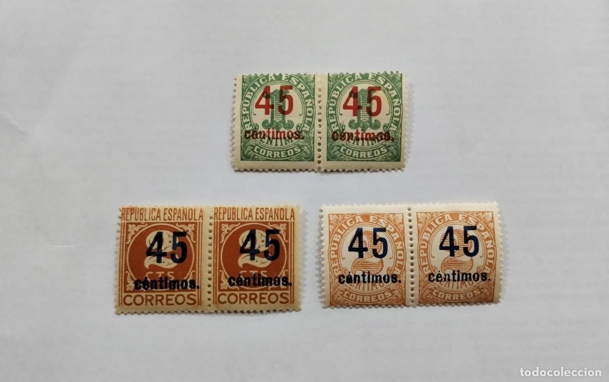 Sellos: ESPA&Ntilde;A - 1938 - II REPUBLICA - EDIFIL 742/744 - SERIE COMPLETA PAREJA - MNH** - NUEVOS