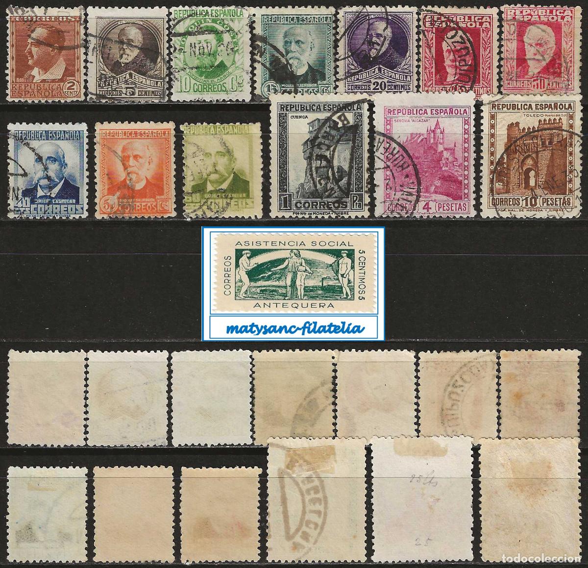 Sellos: ESPA&Ntilde;A 1932. EDIFIL 662/675. &rdquo;PERSONAJES Y MONUMENTOS&rdquo;. USADO VER DESCRIPCI&Oacute;N. L1