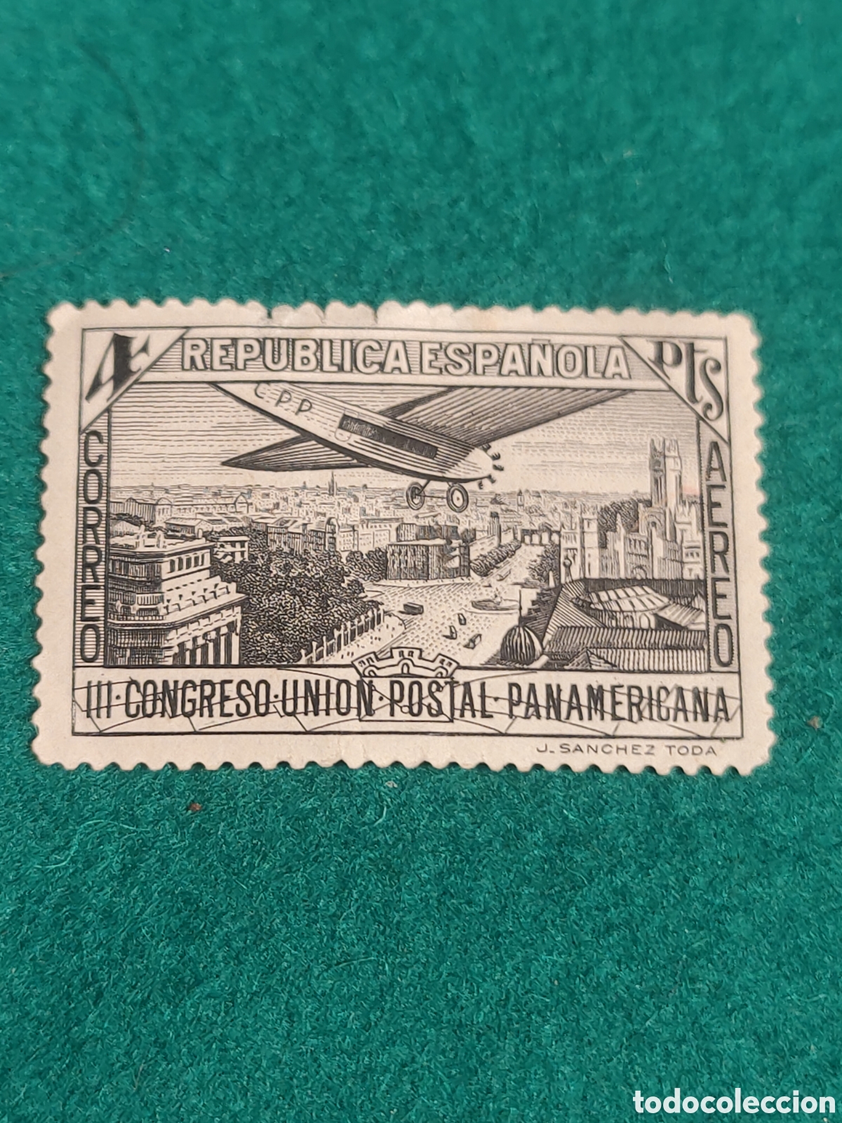 Sellos: EDIFIL 619. NUEVO. 4 PESETAS C. ALCALA. 1931 10 Oct. III Congreso de la Uni&oacute;n Postal Panamericana
