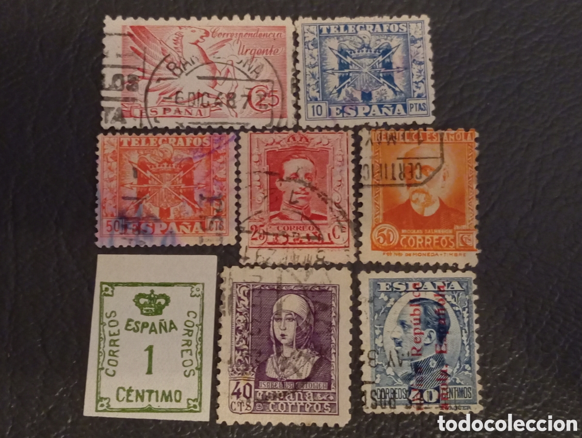 Sellos: Lote 8 Sellos Antiguos Espa&ntilde;a (1930-1936) Correos y Tel&eacute;grafos