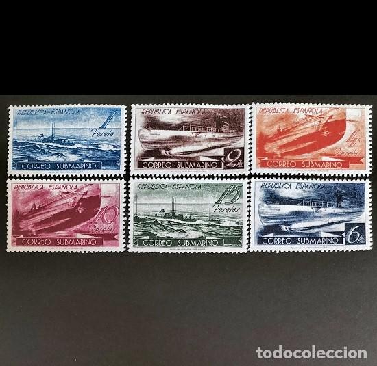Selos: Edifil 775/80 780 serie completa Espa&ntilde;a 1938 Correo Submarino