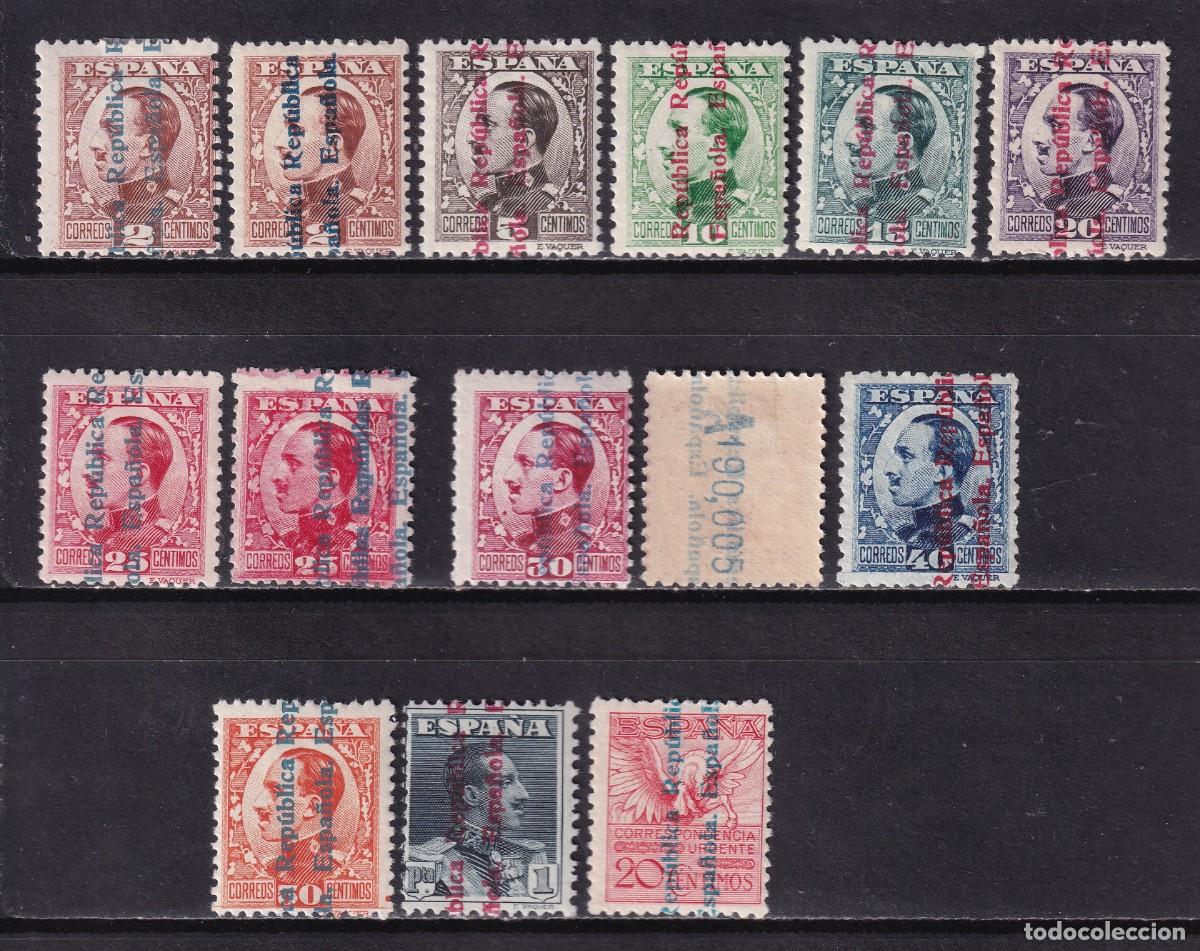 Sellos: 1931 ALFONSO XIII REP&Uacute;BLICA. SERIE COMPLETA CON VARIEDADES NUEVA*. VER. +120 &euro;