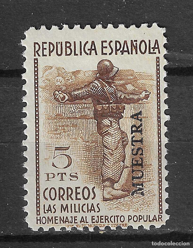 Stamps: 1938 HOMENAJE AL EJERCITO POPULAR EDIFIL 799** SIN FIJASELLOS MUESTRA