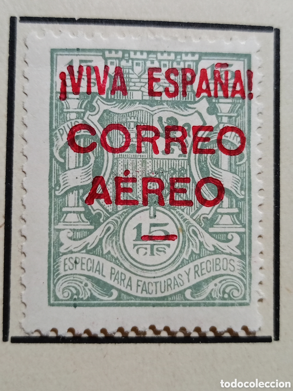 Francobolli: Espa&ntilde;a - Emisiones Locales Patri&oacute;ticas -Burgos 1937- sellos fiscales habilitados. 15 c&eacute;ntimos