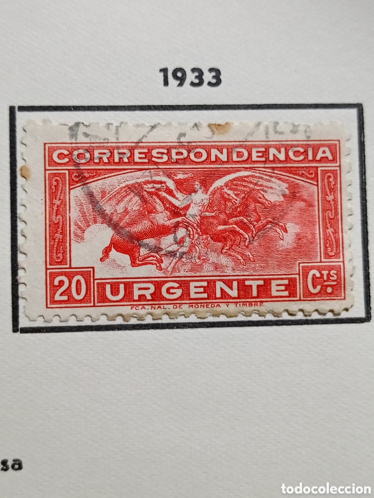 Timbres: ESPA&Ntilde;A con charnela, ANGEL Y CABALLOS 1933 sello Spain