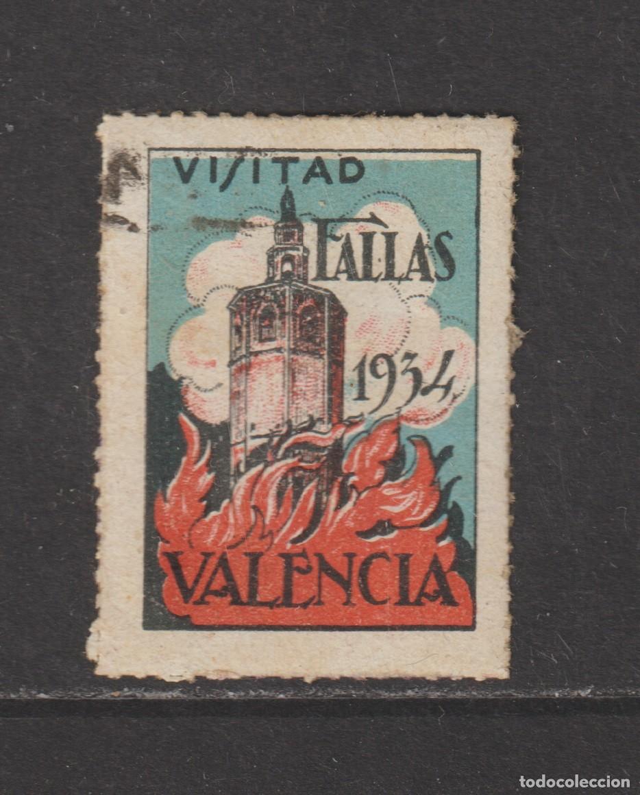 Sellos: Vi&ntilde;eta 1934 - Visitad las Fallas, Valencia usado