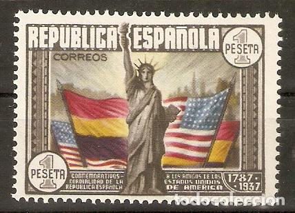 Sellos: 1938 CONSTITUCION EEUU EDIFIL 763* CON FIJASELLOS