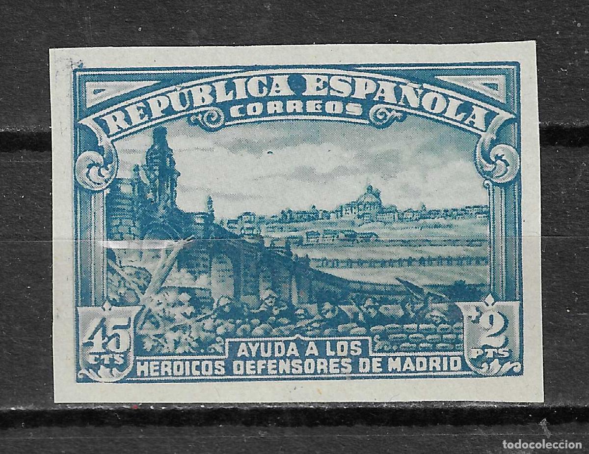 Sellos: 1938 DEFENSA DE MADRID EDIFIL 757** MNH SIN DENTAR Y SIN FIJASELLOS
