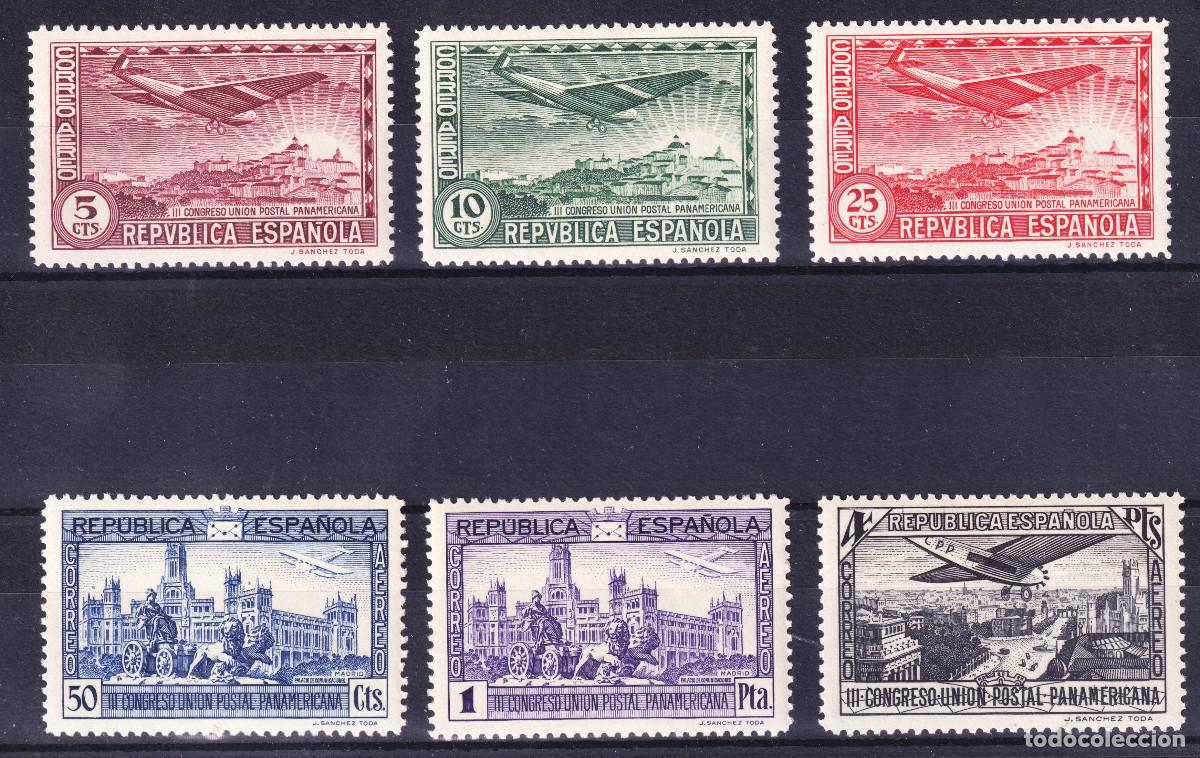 Sellos: ESPA&Ntilde;A UNION POSTAL PANAMERICANA ** 614/619 - A&Ntilde;O 1931 - LUJO - MNH