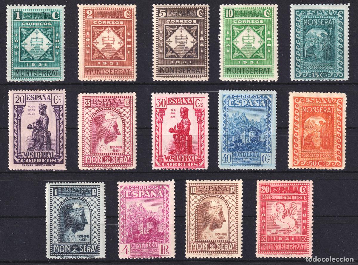 Sellos: ESPA&Ntilde;A MONASTERIO DE MONTSERRAT * 636/649 - A&Ntilde;O 1931 - COMPLETA - MH