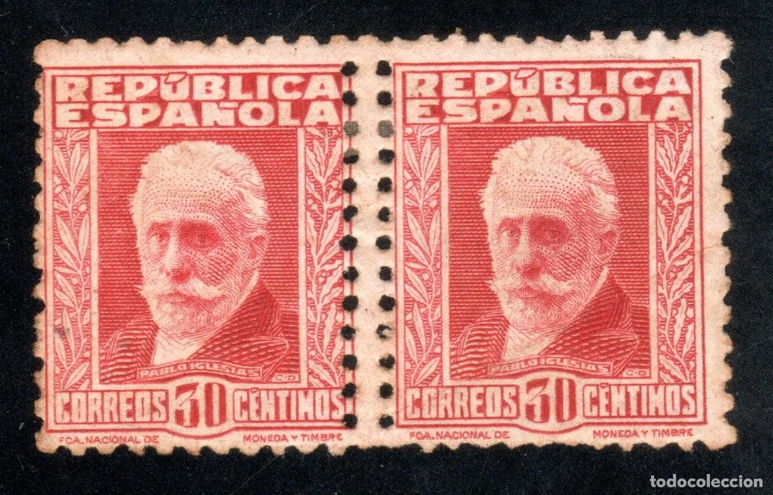 Briefmarken: EDIFIL 659dd PABLO IGLESIAS 1931 (VARIEDAD...DOBLE DENTADO). VALOR CAT&Aacute;LOGO: 39 &euro;. MH *