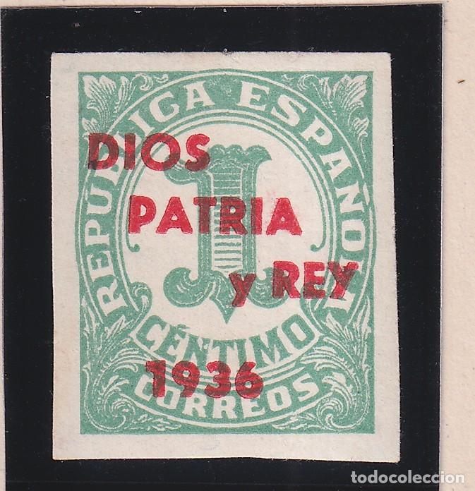 Sellos: REPUBLICA ESPA&Ntilde;OLA - SOBRECARGA DIOS PATRIA Y REY 1936 - NUEVO - 1 CENTIMO