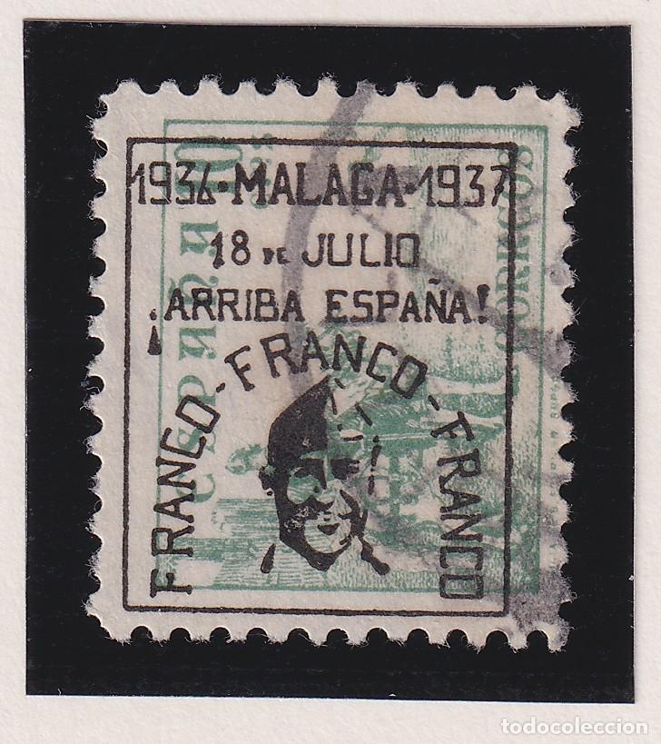 Francobolli: 2 SELLOS REPUBLICA ESPA&Ntilde;OLA - SOBRECARGA MALAGA 1937 18 DE JULIO FRANCO ARRIBA ESPA&Ntilde;A - FOTO AD.
