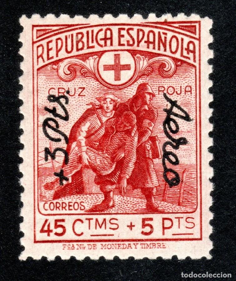 Sellos: EDIFIL 768 CRUZ ROJA ESPA&Ntilde;OLA 1938. HABILITADO +3 PTS. A&Eacute;REO. VALOR CAT&Aacute;LOGO: 31 &euro;. MNH **