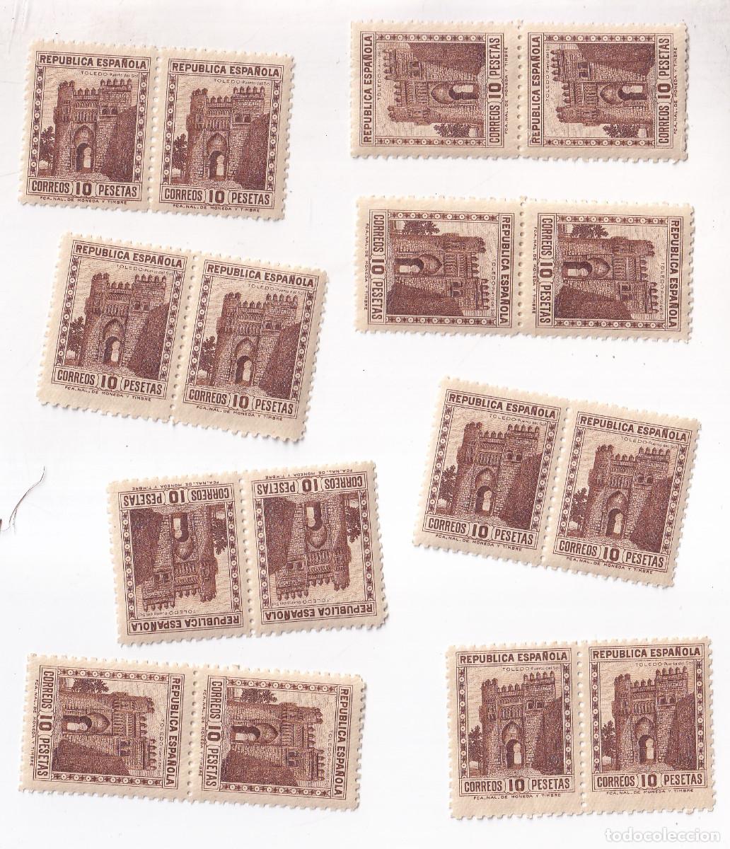 Sellos: LOTE 16 SELLOS DE 10 PESETAS. REP&Uacute;BLICA ESPA&Ntilde;OLA. NUEVOS CON GOMA