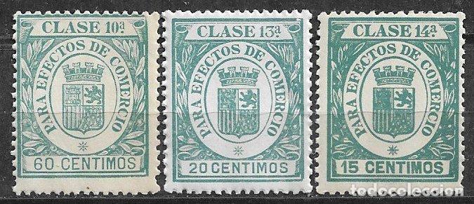 Sellos: FISCALES 1932 Para Efectos de Comercio, ALEMANY n&ordm; 129, 130 y 133 * *