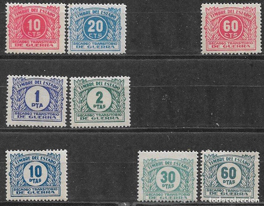 Sellos: FISCALES 1938 Recargo Transitorio de Guerra, ALEMANY n&ordm; 2 a 13 sin 4, 8, 9 y 11 * *