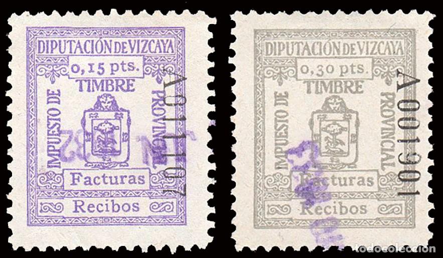 Sellos: Espa&ntilde;a - Fiscales - Diputaci&oacute;n Vizcaya - Alemany o 180+181 - 1932 - Facturas y Recibos