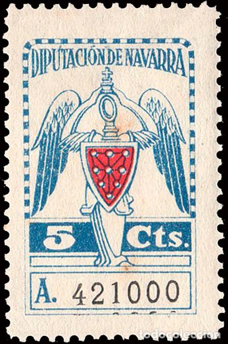 Sellos: Espa&ntilde;a - Fiscales - Diputaci&oacute;n Navarra - Alemany * 1 - 1934 - 5 cts.