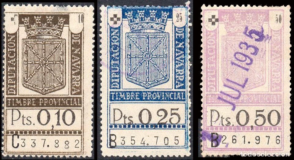 Sellos: Espa&ntilde;a - Fiscales - Diputaci&oacute;n Navarra - Alemany (*)/o 34+38+39