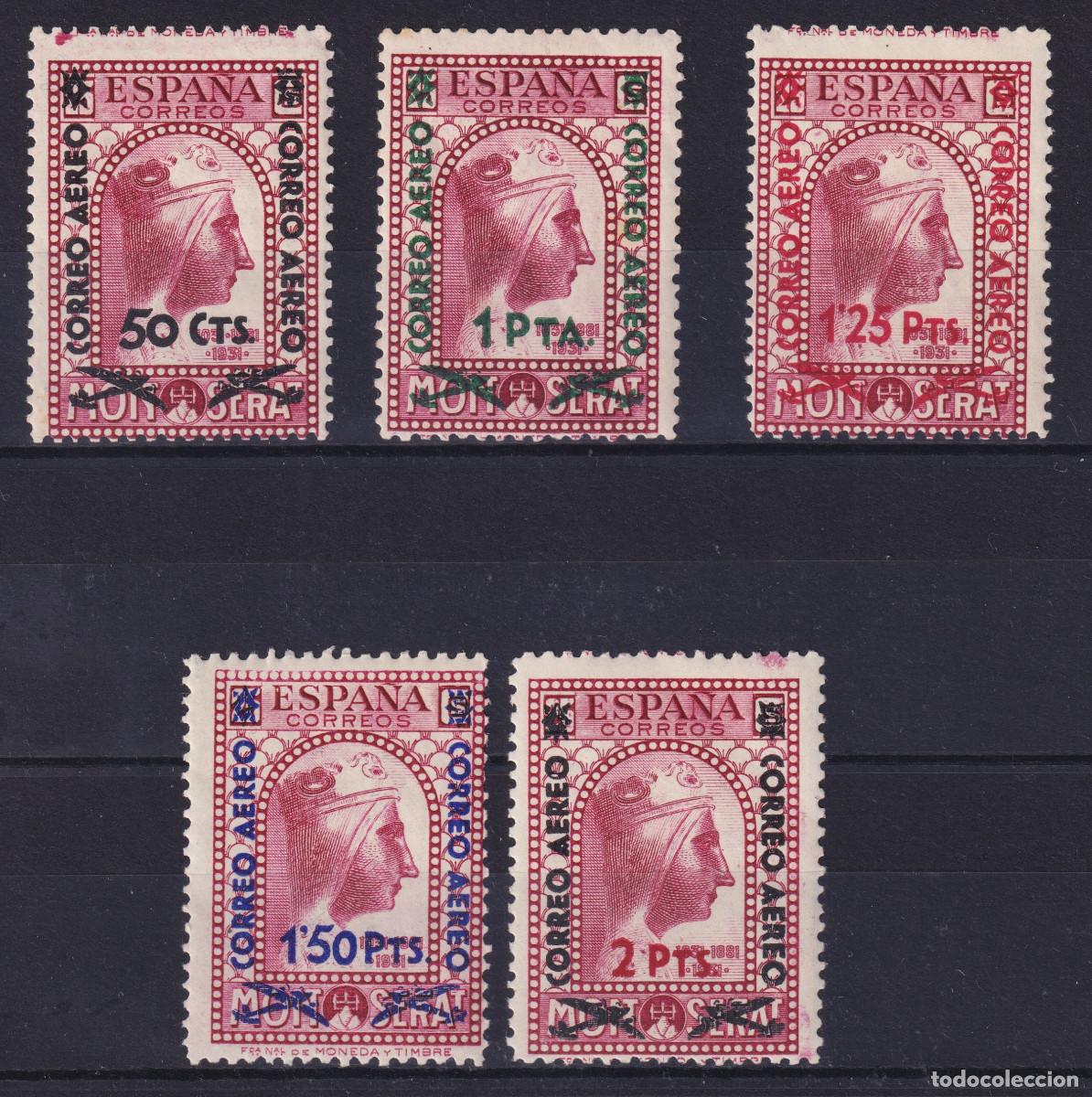 Sellos: ESPA&Ntilde;A MONTSERRAT ** 782/786 - A&Ntilde;O 1938 - COMPLETA - MNH