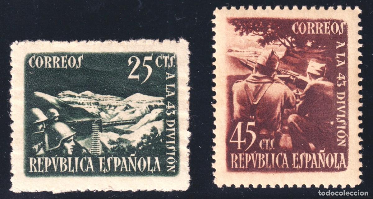 Sellos: ESPA&Ntilde;A HOMENAJE A LA 43 DIVISION * 787/788 - A&Ntilde;O 1938 - MH