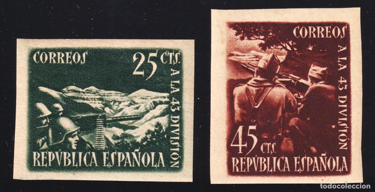 Sellos: ESPA&Ntilde;A - HOMENAJE 43 DIVISION * 787A/788A - A&Ntilde;O 1938 - MH - LUJO