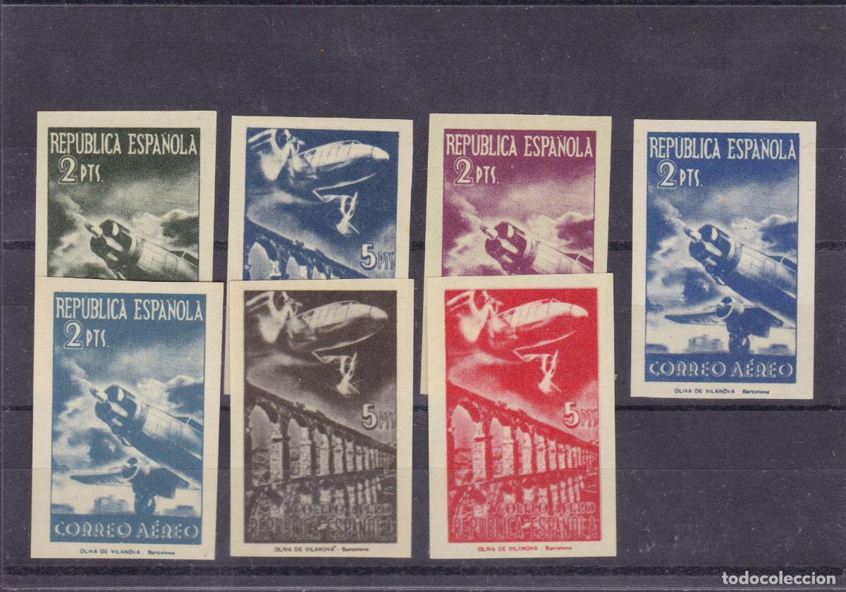 Sellos: FC4-106- REPUBLICA Aviones y Paisajes Edifil NE39 /45s Nuevos (*) LUJO