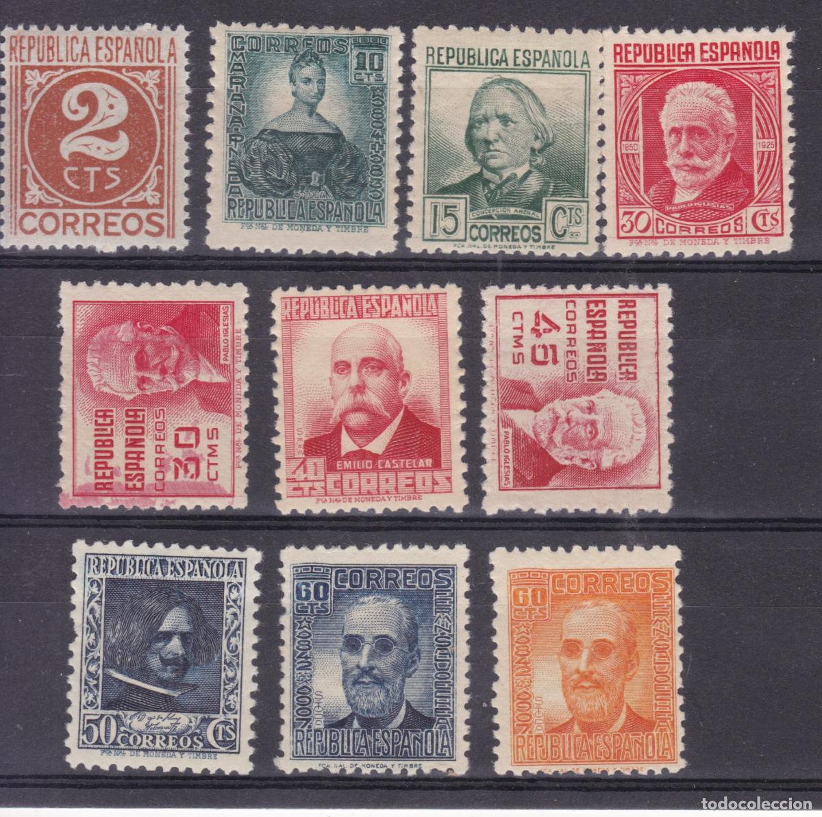 Sellos: FC4-68- PERSONAJES Rep&uacute;blica Edifil 731/40 Nuevos ** Sin Fijasellos. Muy Buena Calidad