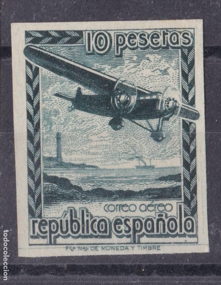 Sellos: SS1- Rep&uacute;blica AVION EN VUELO Edifil NE38 SIN DENTAR . (*) Sin Goma . LUJO