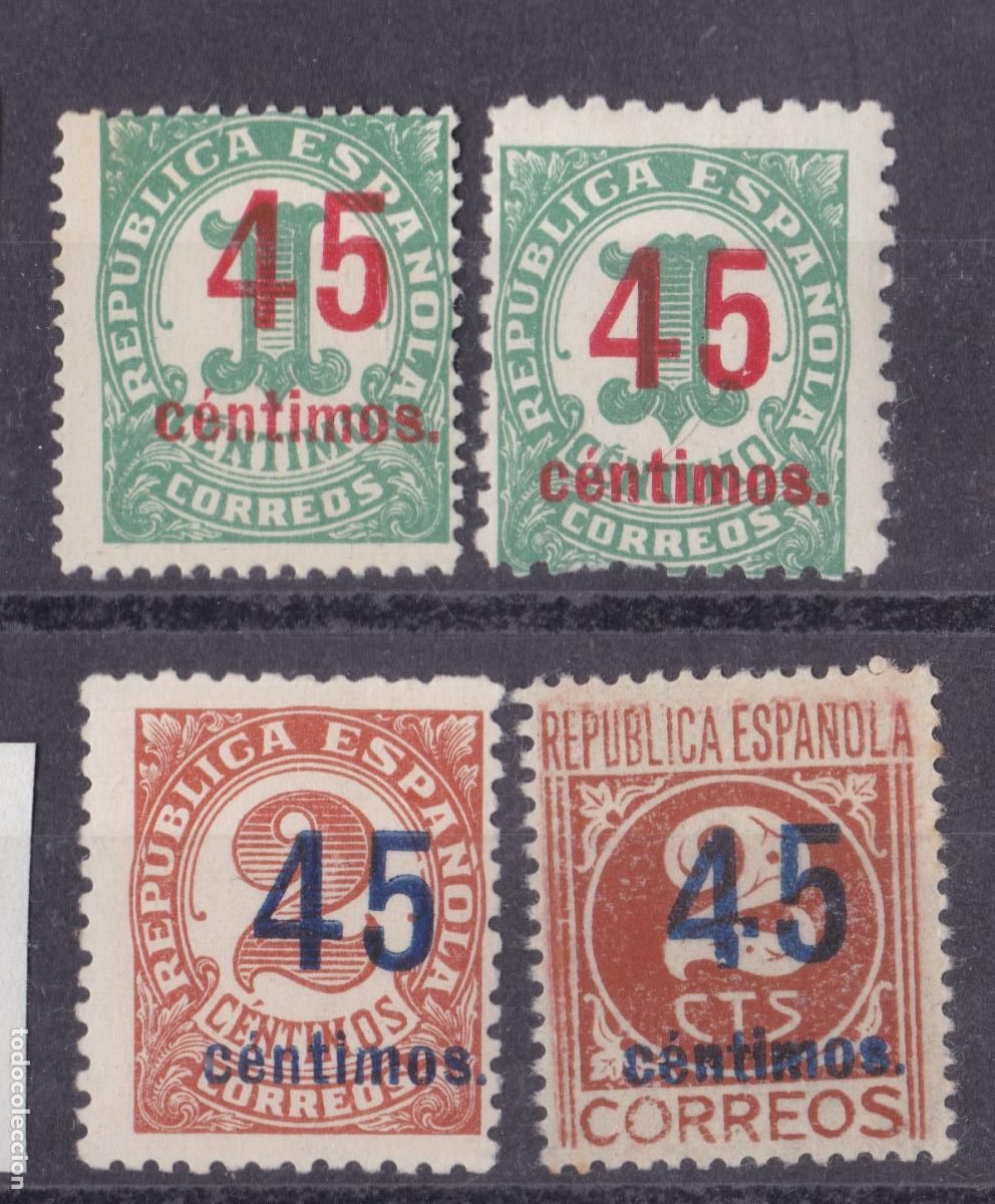 Sellos: SS4- CIFRAS Rep&uacute;blica Edifil 742/44+ Variedad Nuevos