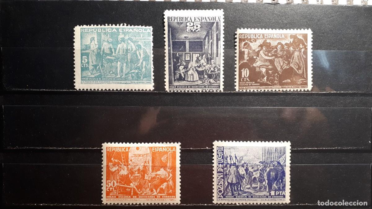 Sellos: ESPA&Ntilde;A. BENEFICENCIA. A&Ntilde;O 1938. *. EDIFIL 29/33.