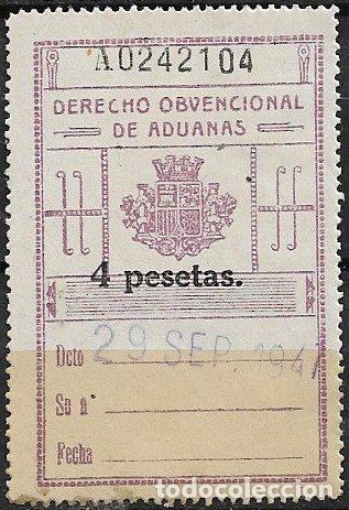 Sellos: FISCALES, Derecho Obvencional de Aduanas, 1931 n&ordm; 19 (o)