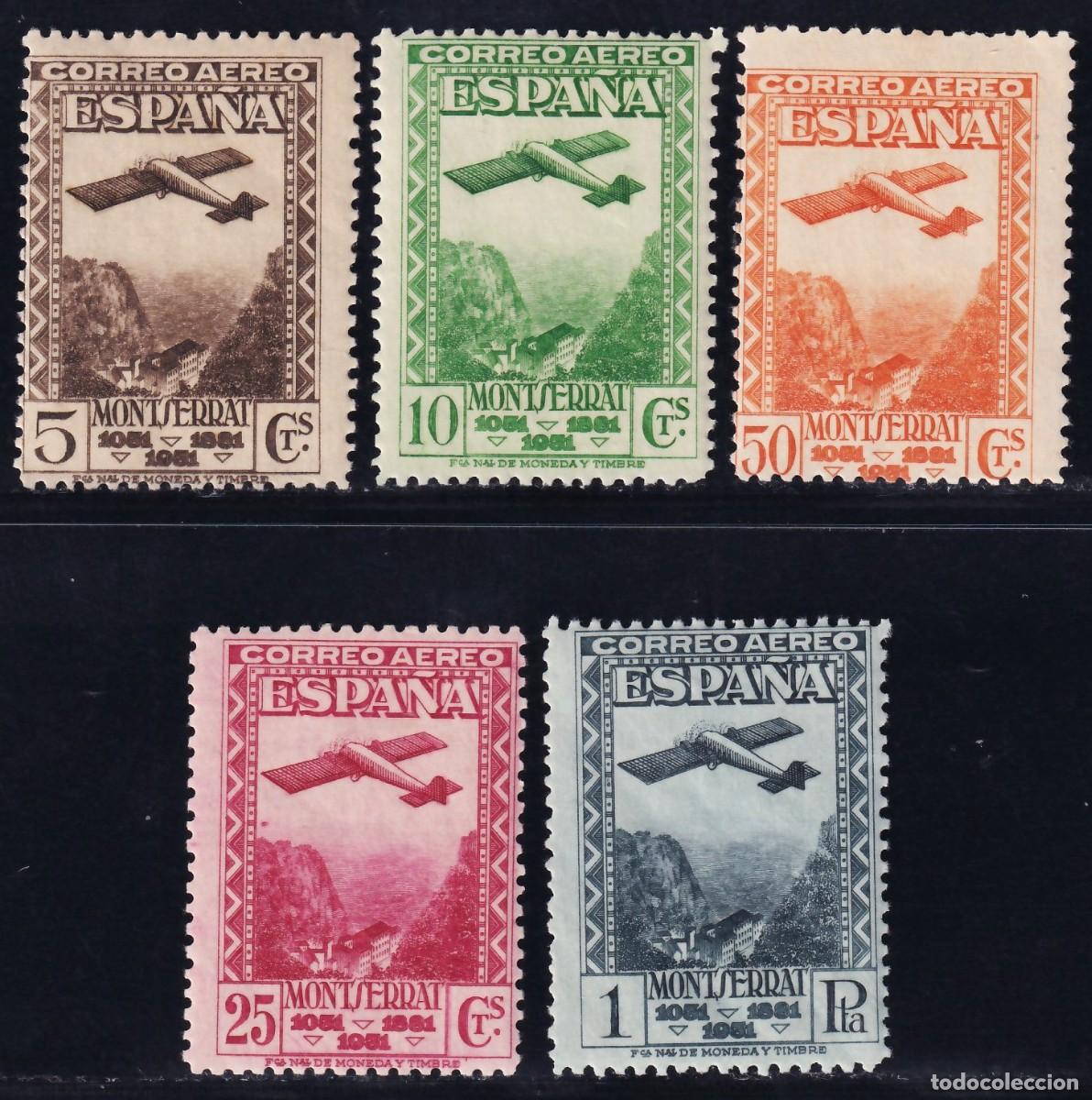 Sellos: ESPA&Ntilde;A, 1931 EDIFIL N&ordm; 650 / 654 /*/, Centenario de la Fundaci&oacute;n del Monasterio de Montserrat.