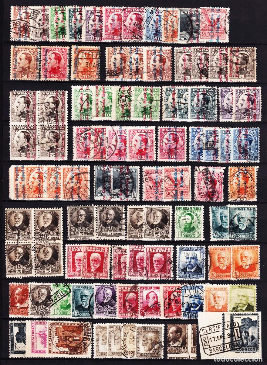 Sellos: ESPA&Ntilde;A, 1931-1938 Conjunto de sellos usados