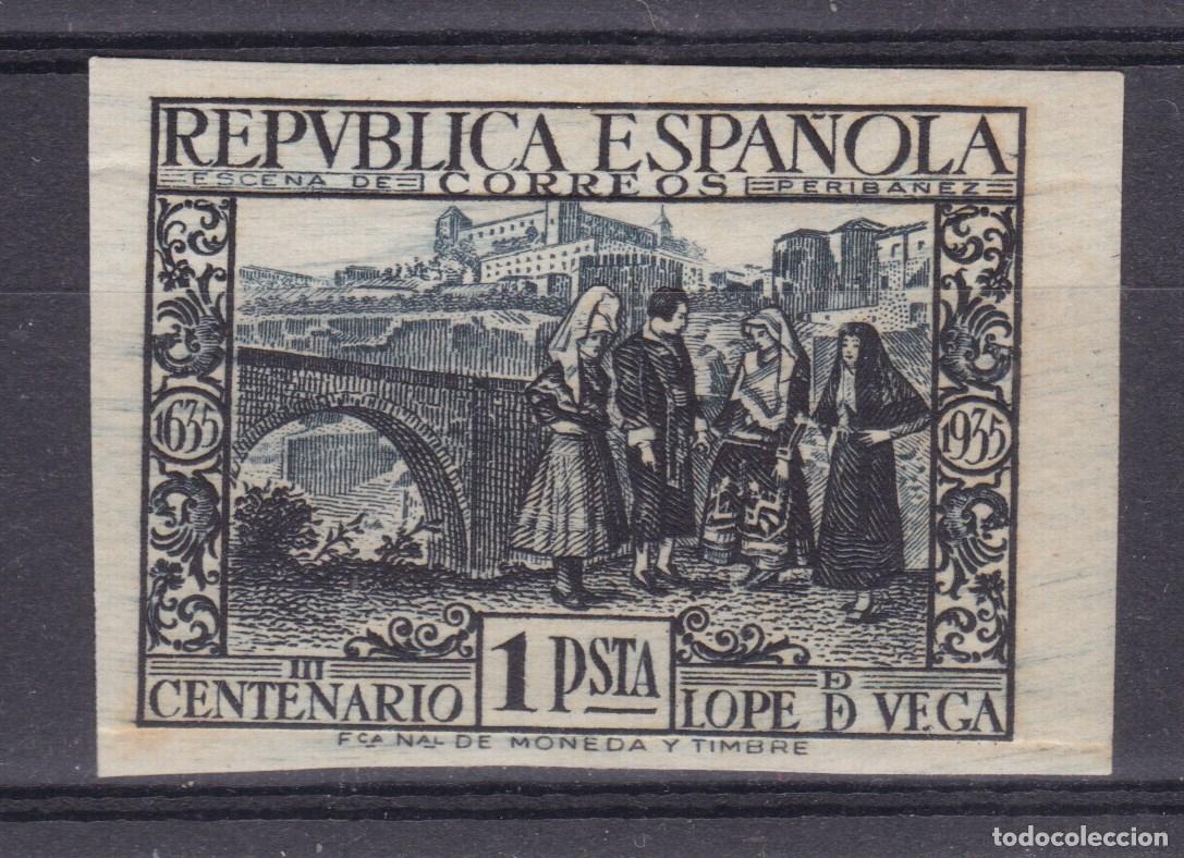 Sellos: SS6-Lope de Vega Edifil 693s Variedad SIN DENTAR ** Sin Fijasellos