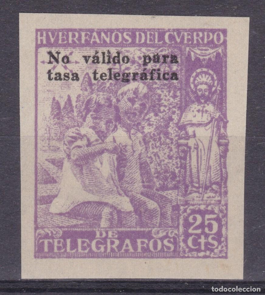 Francobolli: SS8- BENEFICENCIA Hu&eacute;rfanos TELEGRAFOS 25 Cts . SIN DENTAR ** Sin Fijasellos . LUJO