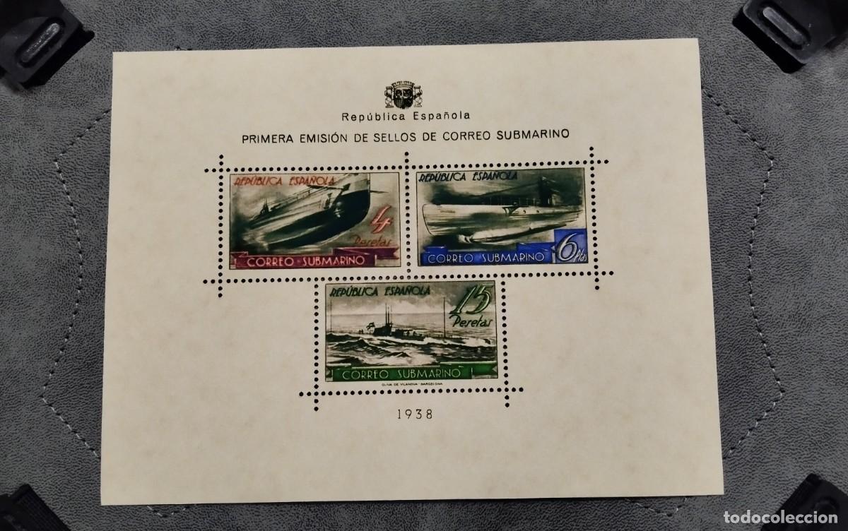 Stamps: ESPA&Ntilde;A-1938 II REPUBLICA EDIFIL 781 - HOJITA CORREO SUBMARINO - MNH** - NUEVA